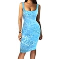 thumbnail image 4 of SMihono Robe d'Été Grande Taille pour Femmes 2023 Mode Femmes Imprimé Aguichant Robe Débardeur Sans Manches Basique Midi Robe de Boîte de Nuit, 4 of 6