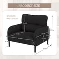 thumbnail image 6 of Modern Accent Chair,Armchair,Corduroy Fabric Sofa Chairs,Upholstered Armchair for Living Room,Bedroom,Office,Black, 6 of 7