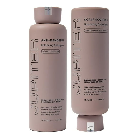 Jupiter, Physician-Formulated Anti-Dandruff Shampoo & Conditioner, for Flaky, Itchy, Oily, Dry Scalp, Vegan, Sulfate-Free, Color-Safe, & Paraben-Free, Dry Scalp Shampoo a