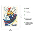 thumbnail image 2 of Skiing in France - Winter Sports - Vintage Travel Poster by Constantin c.1959 - Bamboo Fine Art 290gsm Paper Print (Unframed) 18x24in, 2 of 4