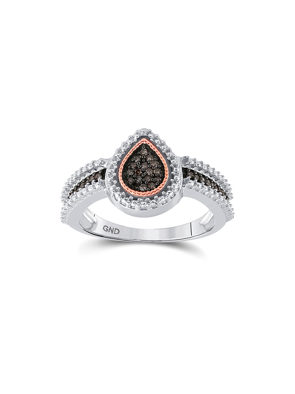 AA Jewels Solid 925 Sterling Silver Round Chocolate Brown Diamond