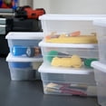 thumbnail image 4 of Sterilite 6 Quart Clear Stacking Closet Storage Tote Container with White Lid, 4 of 9