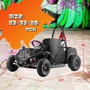 Electric Go Kart 4-Wheeler Shock Absorber,Go Carts with 1000 W Brushless Motor and 3-Speed,Max Speed 20 MPH 4 wheeler for Adults & Teens,Black