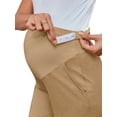thumbnail image 4 of Solid Color Pregnancy Maternity Women Flared Wide Leg Casual Pants, 4 of 6