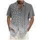 thumbnail image 1 of Designer Spring Summer Men's Casual Cotton Linen Solid Color Short Sleeve Shirts Loose Shirts L, 1 of 4