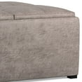 thumbnail image 6 of Avalon 35 inch Wide Contemporary Square Coffee Table Storage Ottoman in Distressed Grey Taupe Vegan Leather, 6 of 11