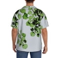 thumbnail image 3 of Balery Watercolor Green Leaves Camisa Casual de Manga Corta con Botones para Hombre, Texturizada, Estilo Cubano, para Playa, Verano-X-Large, 3 of 5