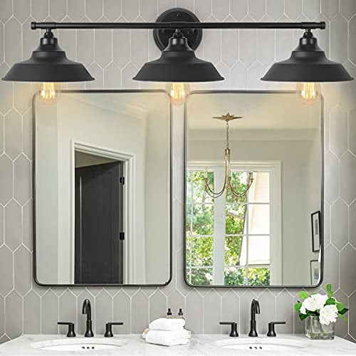 Sglfarmty Black Bathroom Light Fixtures 3 Lights Farmhouse Vanity Lighting Wall Sconce Com Black Vanity Light Wall Sconce Lighting, Black Bathroom Vanity Light Set