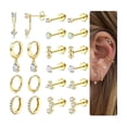 thumbnail image 1 of Pendientes MILACOLATO de acero quirúrgico hipoalergénico, oro de 20 g, 1 of 6
