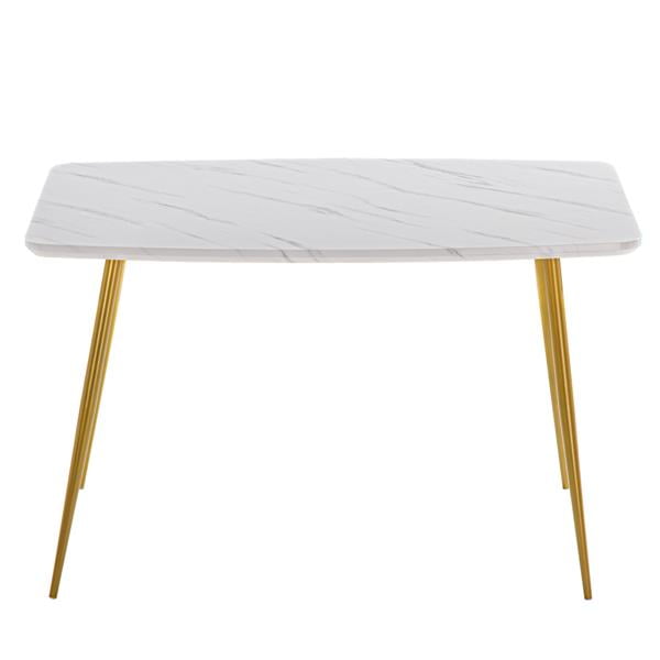 Table Modern Elegant Dinner, White Dining Room Table With Gold Legs