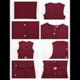 thumbnail image 4 of Vestido Formal de Negocios para Mujer 2025, Sin Mangas, con Botones, Elegante, para Oficina, con Cinturón. Vino Tinto L, 4 of 5