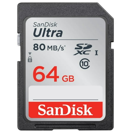 SanDisk 64GB Ultra SXHC UHS-I Memory Card - 80MB/s, C10, Full HD, SD Card - (Best Sd Card For Macbook Pro Retina 15)