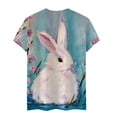 thumbnail image 5 of Blusa de manga corta con cuello redondo para mujer a la moda, camisetas sueltas con estampado Fridja bn6636, 5 of 5