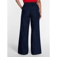 thumbnail image 4 of Time and Tru Women's High Rise Drapey Pleated Wide Leg Jeans, 30" Inseam, Sizes XS-XXXL, 4 of 6