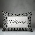thumbnail image 3 of Creative Products Welcome Black and White Geometric Quatrefoils 14x20 Indoor / Outdoor Pillow, 3 of 3