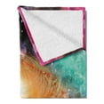 thumbnail image 2 of Zodiac Soft Flannel Fleece Throw Blanket, Colorful Astronomy Pictures of a Spiral Galaxy Stars Stardust and Cosmos, Cozy Plush for Indoor and Outdoor Use, 50" x 70", Pink Orange Green, by Ambesonne, 2 of 5