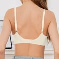 thumbnail image 3 of Ohufall Woman Fashion Bras Solid Color Round Neck Bra Without Steel Ring Fine Strap Wirefree Everyday Underwear, 3 of 5