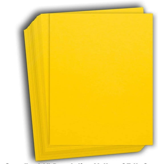 Hamilco Colored Cardstock Scrapbook Paper 11" x 17" Dandelion Yellow Color Card Stock Paper 50 Pack