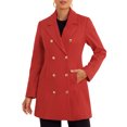 thumbnail image 1 of INSPIRE CHIC Winter Overcoat for Women's Notch Lapel Double Breasted Coats XS Red, 1 of 6