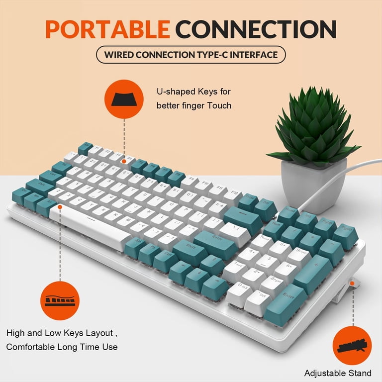 Y♡K HXSJ K3 Mechanical Keyboard Ultra-Compact Mini 98 Keys Wired Type