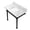 Marble White / Matte Black, variant on Kingston Brass KVPB36MSQ1 Monarch 36" Carrara Marble Console Sink with Stainless Steel Legs (8-Inch, 3-Hole), Carrara Marble White/Polished Chrome