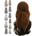 thumbnail image 3 of Momihoom Women's Glitter Decor Head Scarf, 31.5 Inch Rhinestone Head Scarf, Soft Glitter Rhinestone Long Scarf Shawls, Lace Bandana, 3 of 4