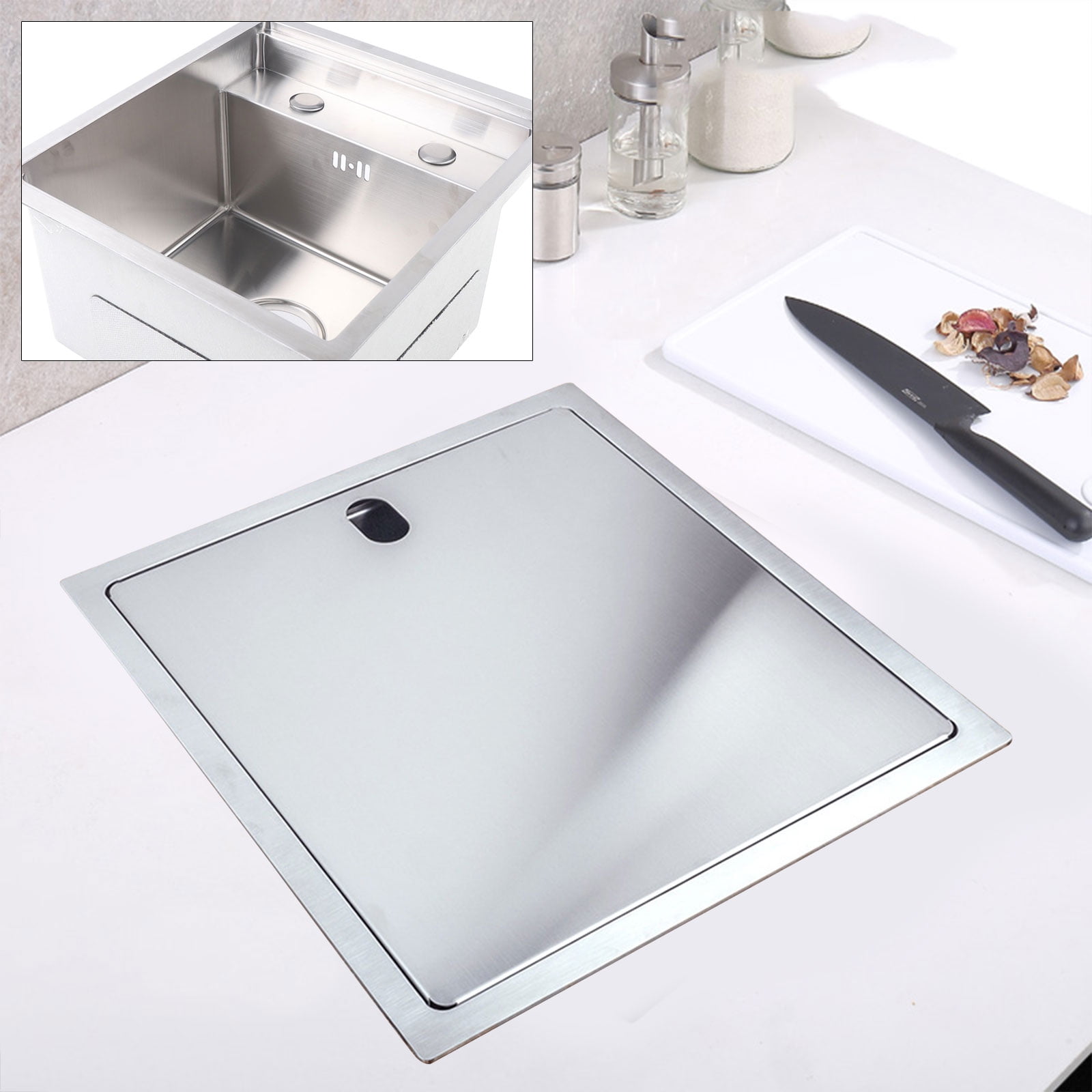 High-quality 304 Stainless Steel Kitchen Sink with Large Size (13.7811.659.06in), Excellent Drainage, Anti-condensation Coating, Easy Installation