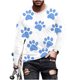 thumbnail image 2 of Ceisia Men's Colorful Glitter Paw Print T-Shirt | Slim Long-Sleeve Crewneck Casual Top Gift, 2 of 5