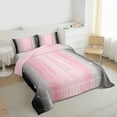thumbnail image 3 of Homewish Abstract Gradient Stripes Full Size Comforter Sets,Lines Geometric Pattern Bedding Comforter Set,Pink Gray Black Bedding Sets For Boys Girls,Breathable Home Decor Reversible,3-Piece, 3 of 8