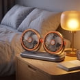 thumbnail image 2 of Miwamany Tower Dual Head Desktop Fan Multifunctional Oscillating Fan for Home Office Bedroom Table Personal Cooling with Type-C Charging, 2 of 7