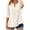 Beige, variant on Women's Embroidered Cotton Linen T-Shirt, V Neck 3/4 Sleeve Loose Fit Blouse, Bohemian Summer Top for Casual Daily Wear, Vacation, Date Night and Relaxed Outfits Beige XXXXL