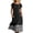 Black Dress, variant on Miluxas Women's Striped Hem Midi Dress Short Sleeve Round Neck A Line Flowy Long Dress Side Buttons Accent Business Casual Outfits with Pockets White