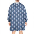 thumbnail image 2 of Wearable Oversized Blanket,Blue Bigfoot Pattern Wearable Blanket Hoodie for Adults,Cozy Hooded Blankets with Super Pockets,Super Warm Fuzzy Pullover for Women & Men, 2 of 6