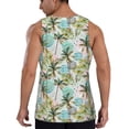 thumbnail image 3 of Easygdp Watercolor Palm Tree Men's Tank Top, Sleeveless Muscle T Shirts, Breathable, Quick-Dry, Loose for Gym, Running, Fitness - Large, 3 of 9