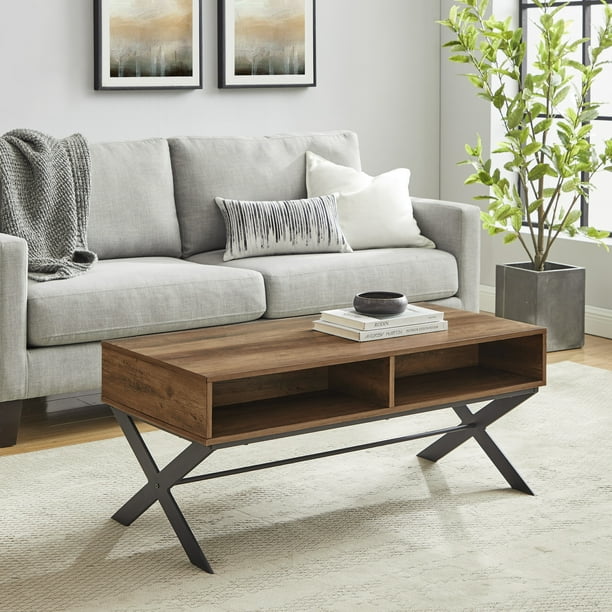 Desert Fields Roanoke Modern X Leg Coffee Table Reclaimed Barnwood Com Desert Fields Roanoke Modern X Leg, Wooden X Leg Coffee Table