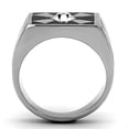 thumbnail image 2 of Anillo Color Plata Para Hombres de Acero Inoxidable Diamante El Tesoro, 2 of 4