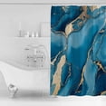 thumbnail image 2 of Marble Blue Shower Curtain Set ，Waterproof Fabric Shower Curtains Ombre Abstract Stone Gold Cracks Modern Art Shower Curtains for Bathroom,Bathroom Decor 54x"78", 2 of 6