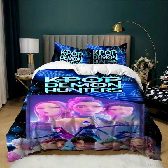 KPop Bedding Sets Soft Breathable Duvet Cover Sets Twin Size 3 Pieces Lightweight Quilt Cover for All Season