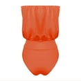 thumbnail image 4 of YIFUNIN Women's Solid Color Off Shoulder Tube Top One Piece Swimsuit Sexy Ruched Detail for Women Summer Beach Vacation Pool Swimming,Orange 3XL, 4 of 5
