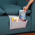 thumbnail image 5 of Bolsillo para la cama de fieltro gris claro, organizador para mesita de noche, bolsa vacía para sofá, bolsillo para la mesita de noche, para colgar en el sofá, para control remoto, tableta, anteojos, 5 of 5