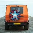 thumbnail image 7 of DouZhe Waterproof Spare Tire Cover, Patriotic American Flag Stars Prints Adjustable Wheel Covers Fit for Jeep Trailer RV SUV Car, 15 inch, 7 of 7