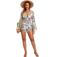 thumbnail image 7 of Cadmus Women's 3 Piece Swimsuits Tropical Print Bikini Set with Cover Up,010, Large, 7 of 7