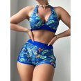 thumbnail image 4 of 2024 Halter Bikini Set Short Swimsuit Women High Waist Swimwear Female Printed Bathers Swimming Bathing Swim Suit Beachwear, 4 of 7