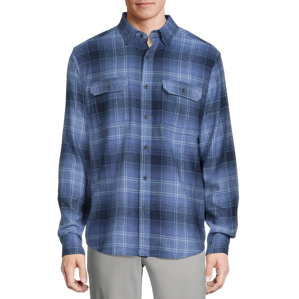 GEORGE - George Men's and Big Men's Super Soft Flannel Shirt, up to ...