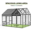 thumbnail image 5 of TIMHAKA 96” Outdoor Large Chicken Coop, Wooden Chicken Run w/ Cover for 12 Chickens, Gray, 5 of 8