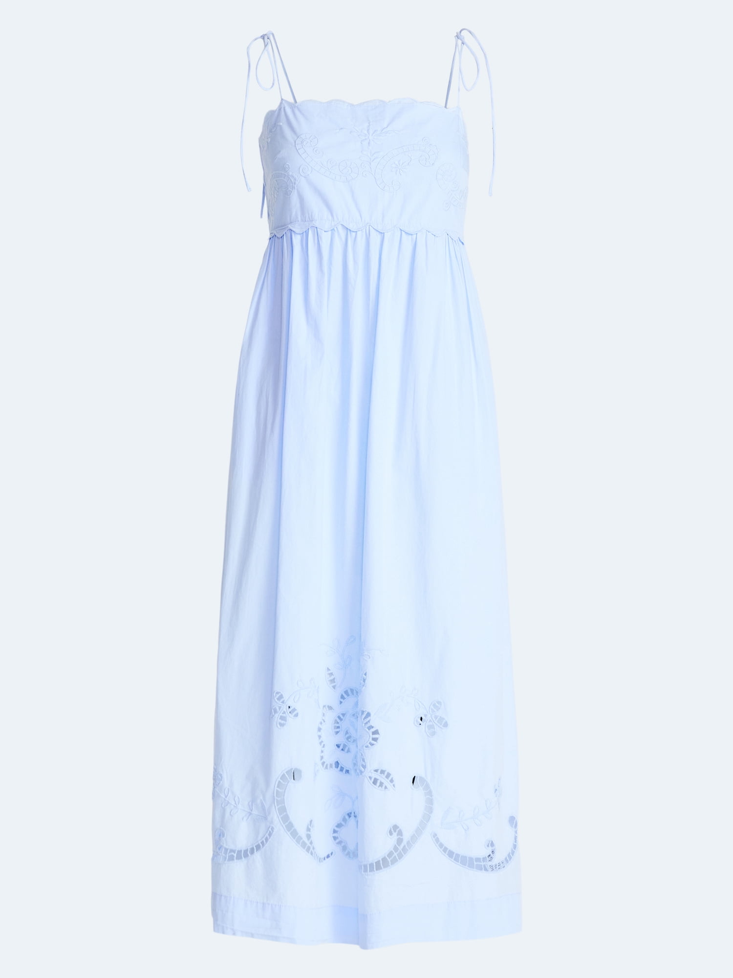 Free Assembly Women’s Embroidered Cotton Midi Dress, Sizes XS-XXL