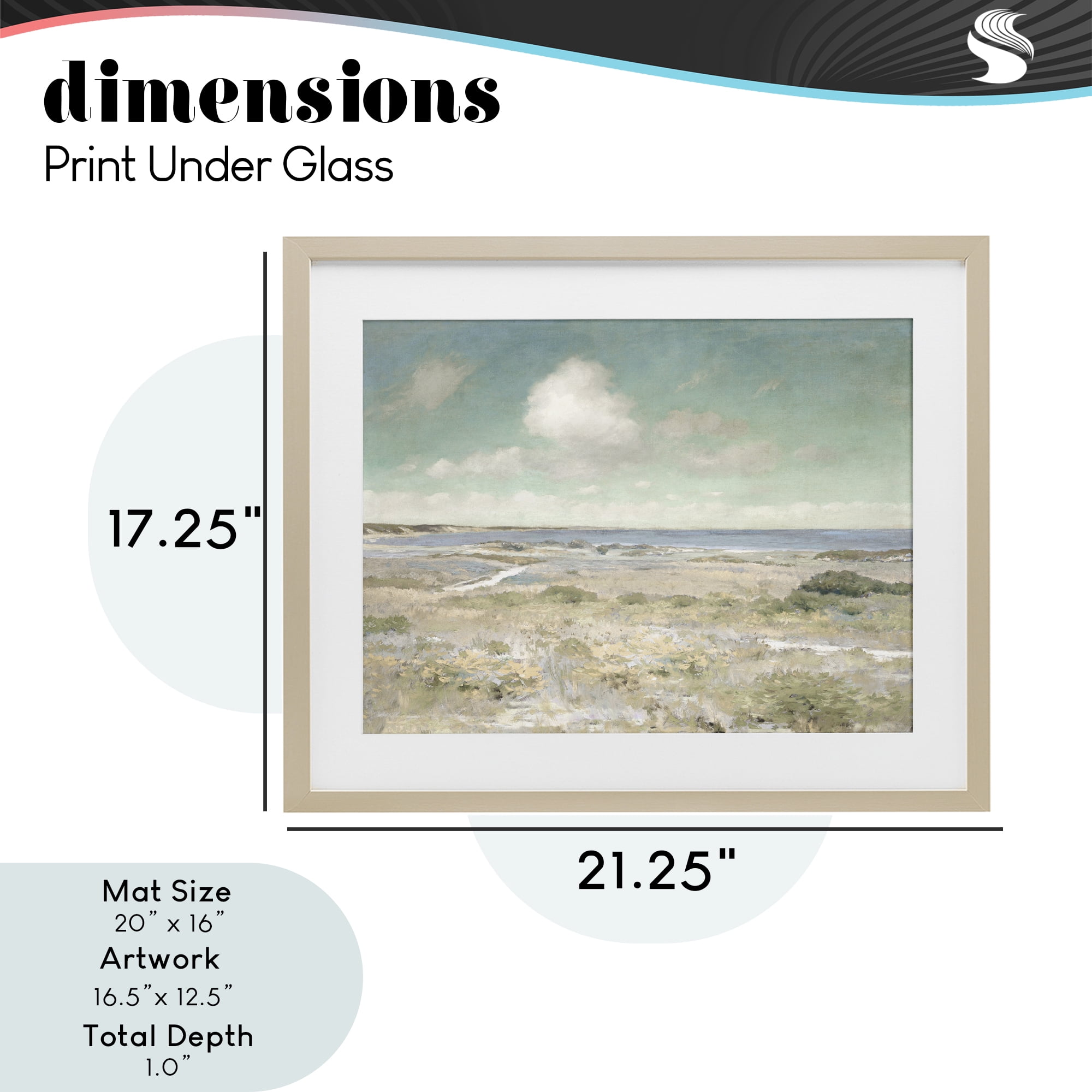 Stupell Industries Water View with Clouds Birch Framed Print Under Glass, design by Christy McKee