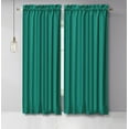 thumbnail image 2 of Vargottam Cotton Slub Sea Green Curtains 46 Inch Window Curtain 2-Panel Rod Pocket Living Room Drapes Curtain Set, 2 of 9