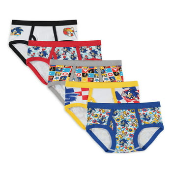 Sonic the Hedgehog Boys Underwear, 5 Pack Briefs Sizes 4-8