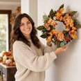 thumbnail image 5 of BUTASY Halloween Wreath for Front Door, Fall Artificial Flower Wreath for Halloween Indoor Decorations Centerpiece Party Holiday Wall Home Decor, 5 of 9